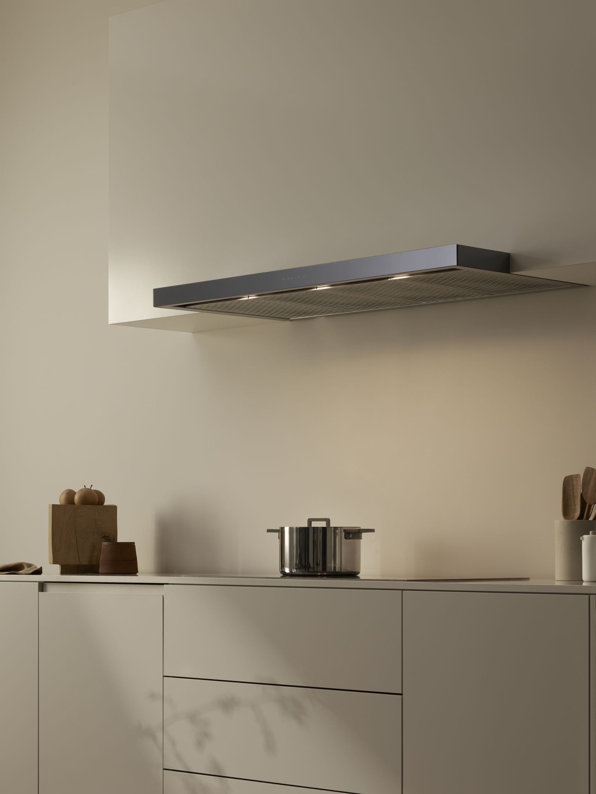 V-ZUG luxury kitchen with cooker hood above worktop