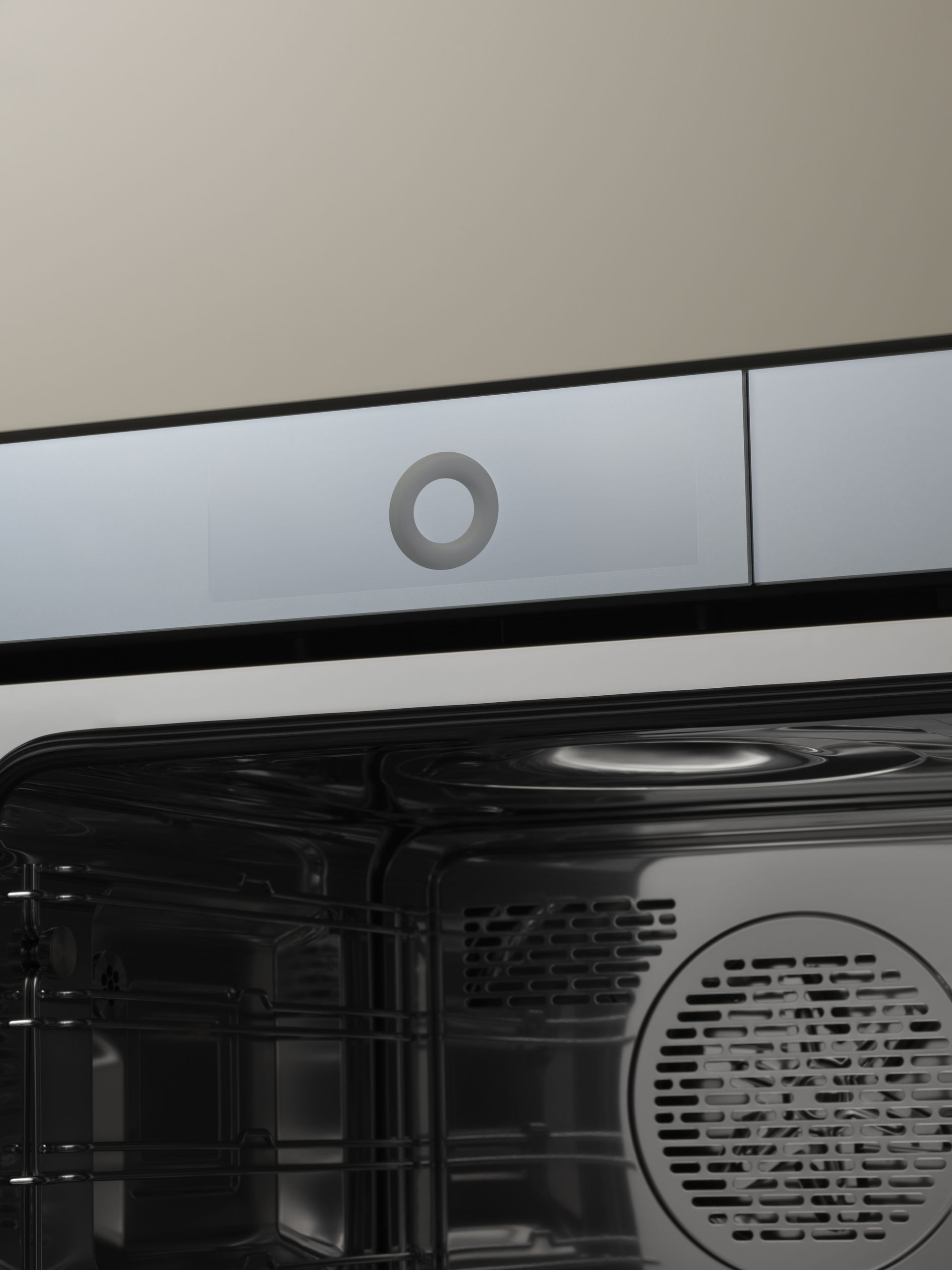 V-ZUG V6000 cooker image showing internal chrome componants in luxury kitchen