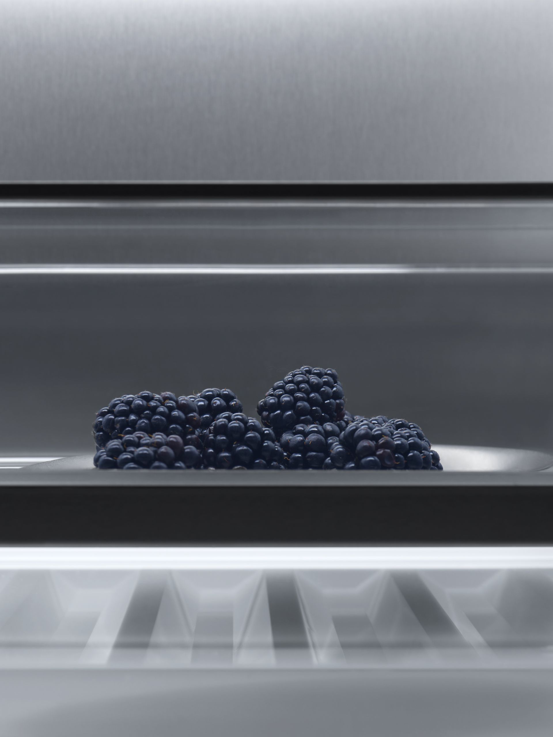 V-ZUG fridge internal shelf shot with fruit in luxury kitchen