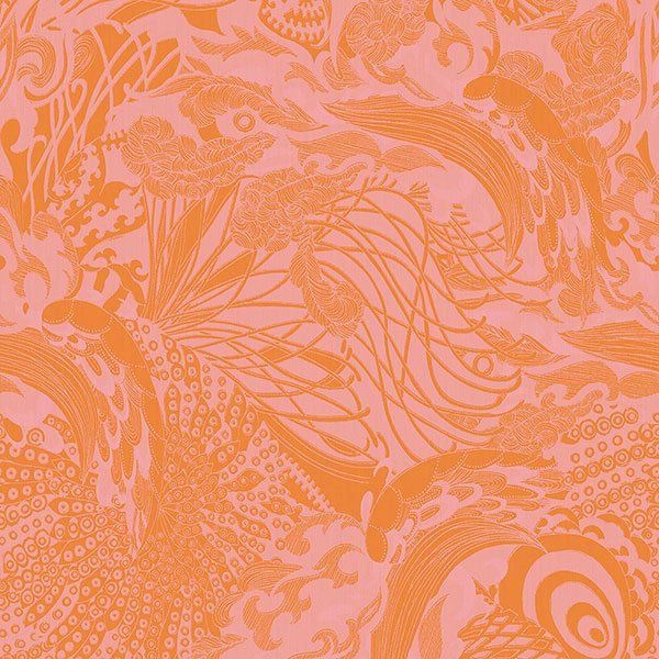 a pink and orange background with a pattern on it