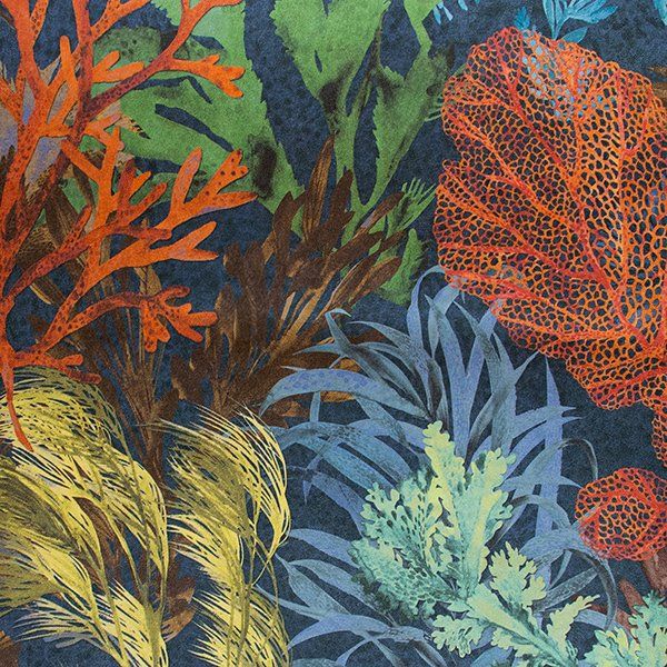 a painting of colorful plants on a dark background