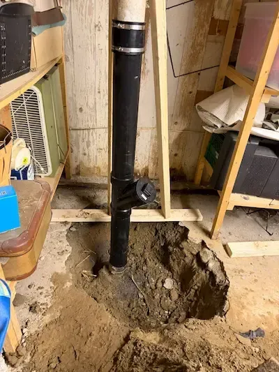 sewage backup in basement oakville caused by cracked underground pipe emergency plumber