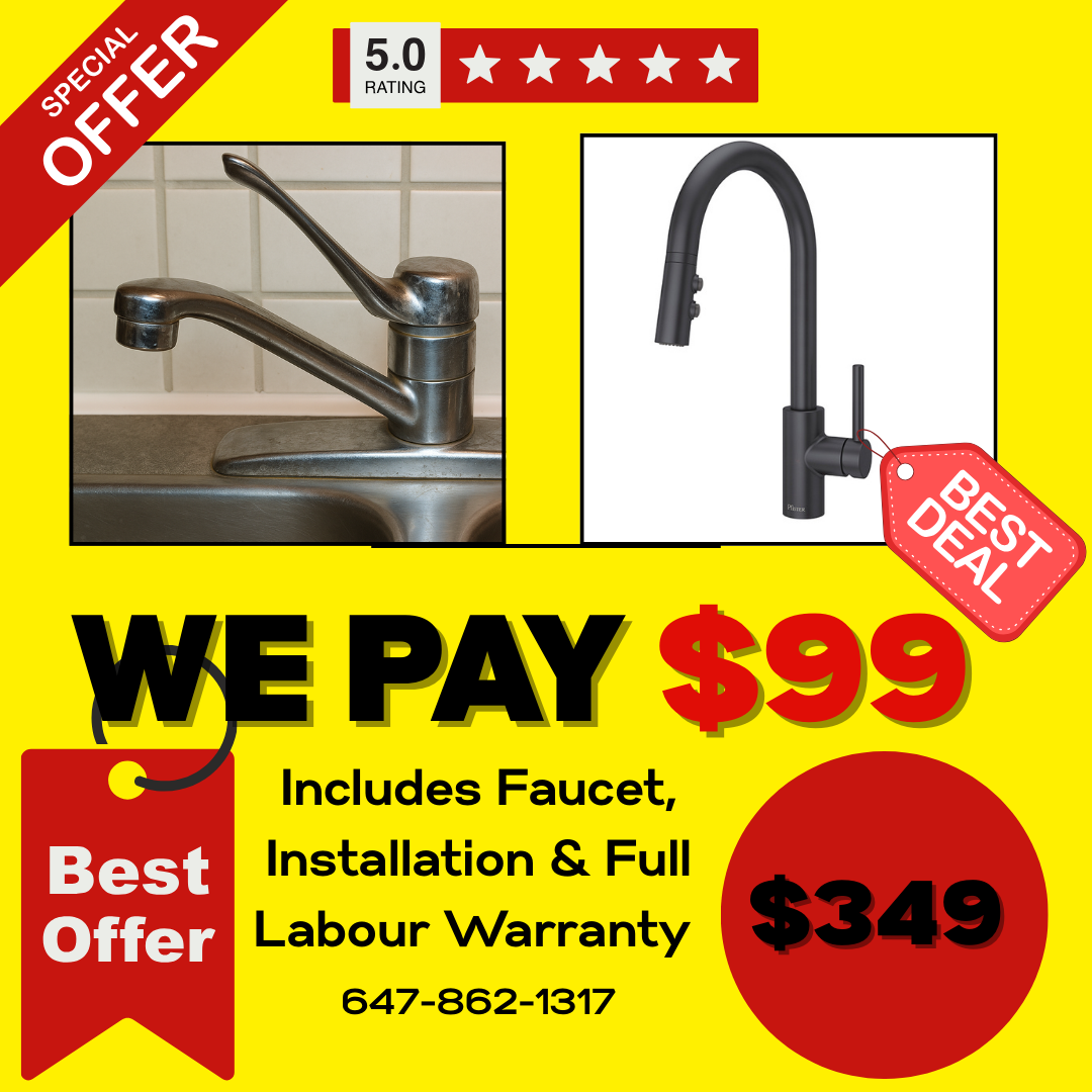 We pay $ 99 for faucet installation and full labour warranty.Oakville kitchen faucet upgrade by licensed plumber