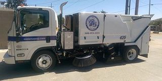 full view of sweeper truck in Fontana, CA