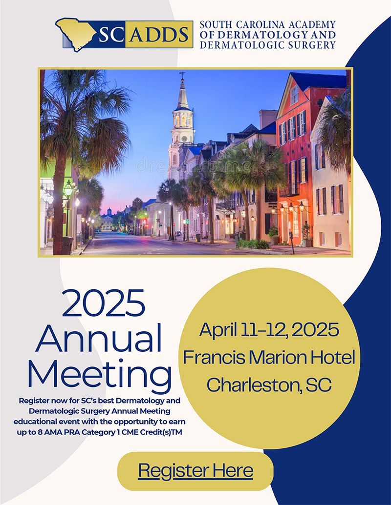 A poster for the 2025 SCADDS annual meeting in Charleston, SC