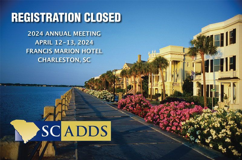a sign for the 2024 SCADDS annual meeting in Charleston South Carolina