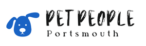 Blue dog graphic next to "PET PEOPLE Portsmouth" text.