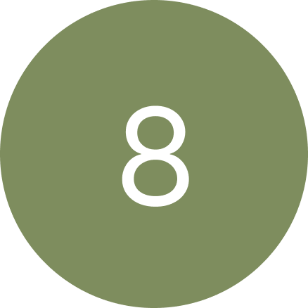 A green circle with the number eight inside of it.