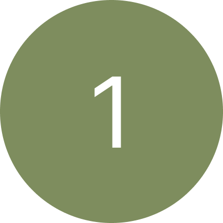 A green circle with the number one inside of it.