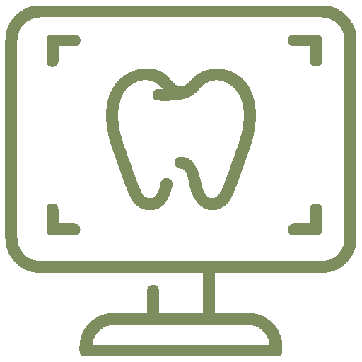 An icon of a tooth on a computer screen.