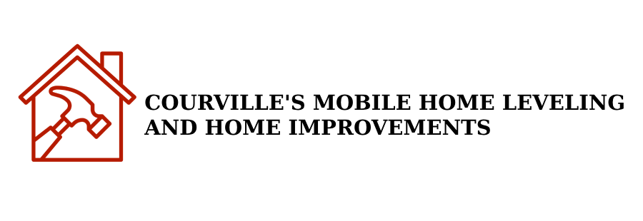 The logo for courville 's mobile home leveling and home improvements