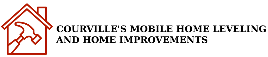 The logo for courville 's mobile home leveling and home improvements