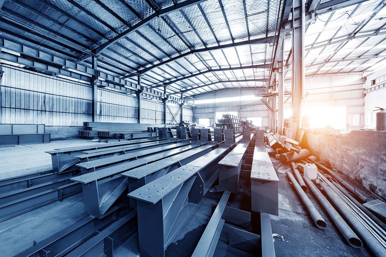 Steel Beams in a Warehouse