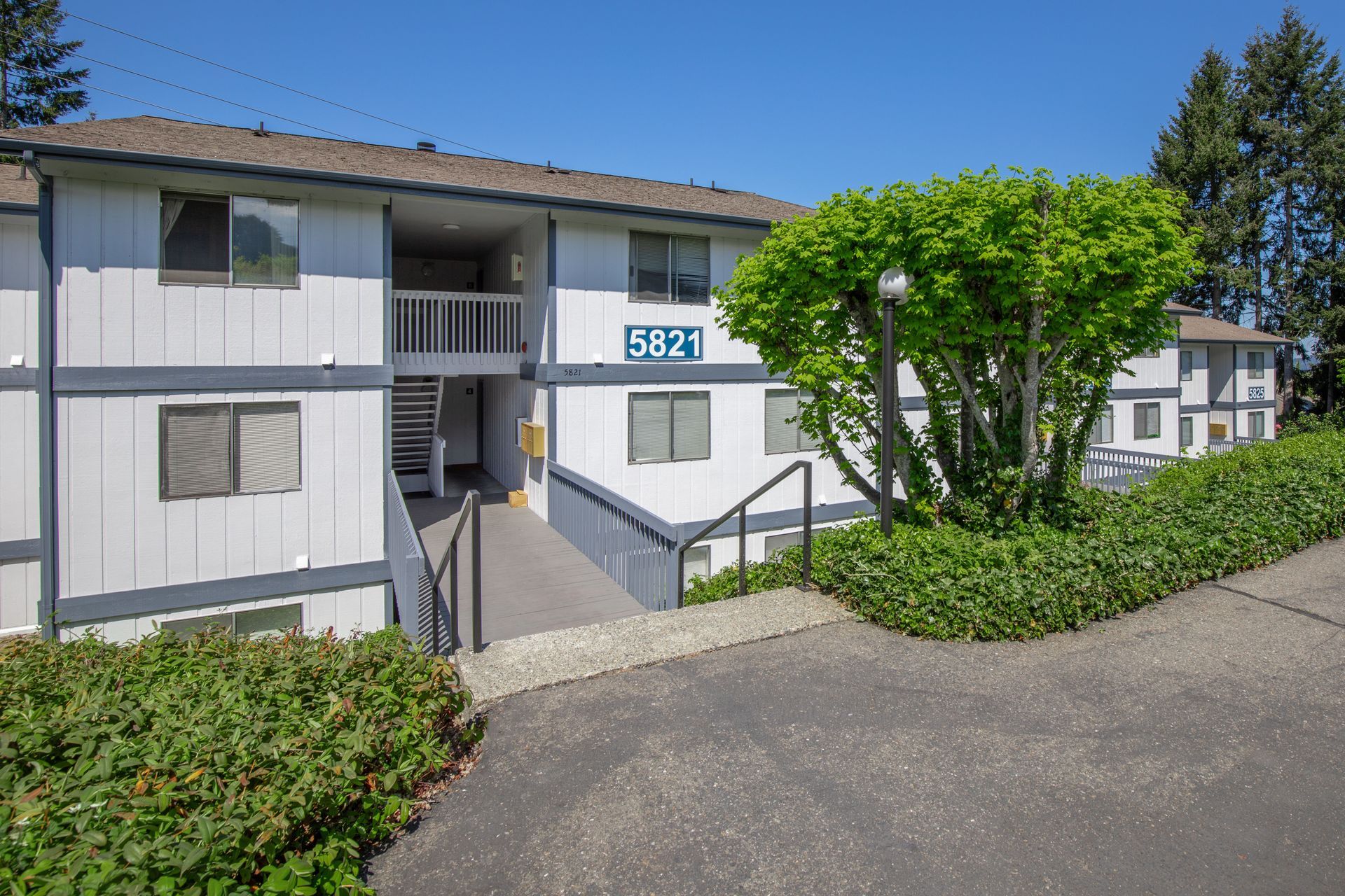 A white building with the number 5621 on it