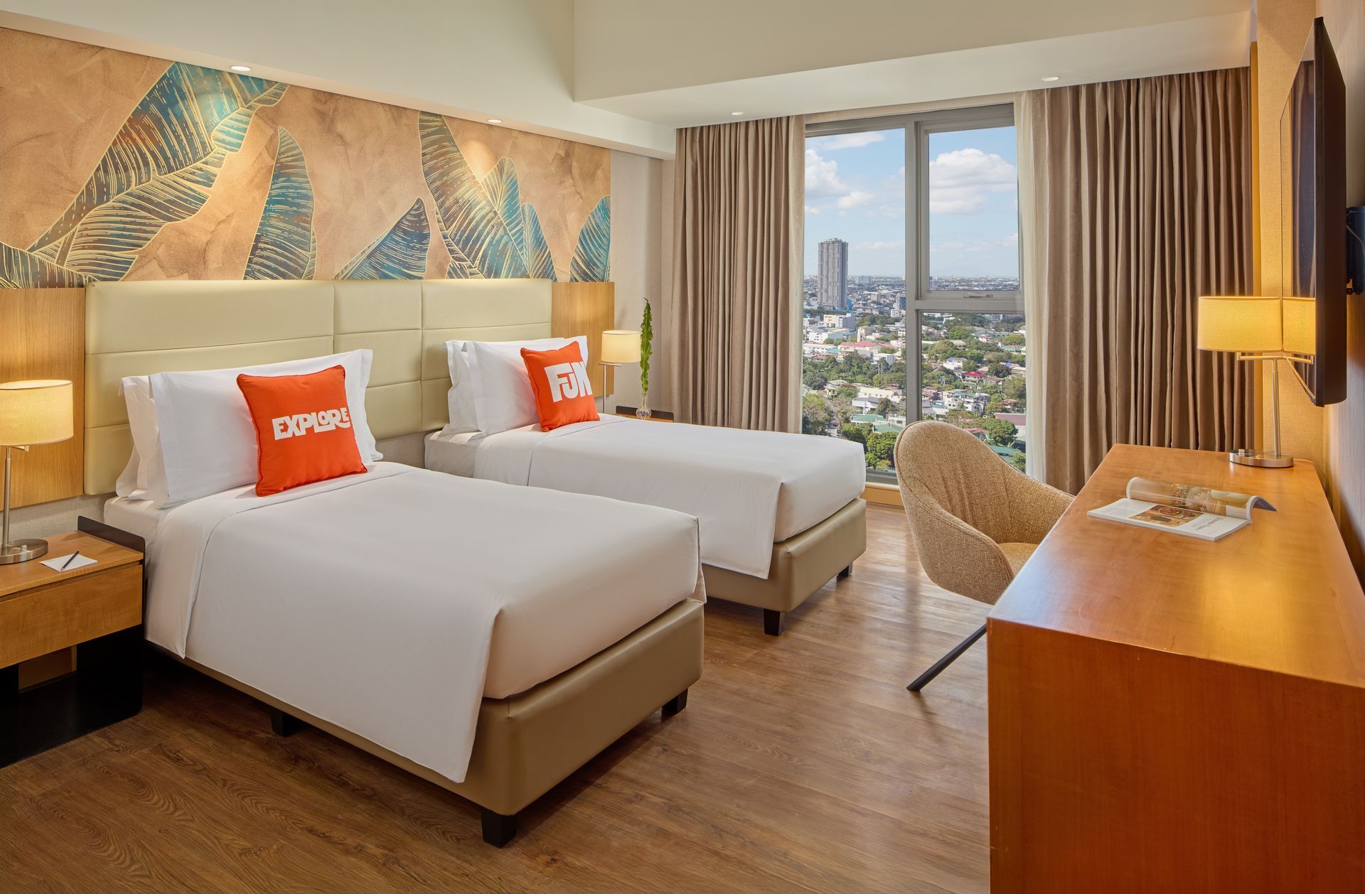 Twin bed in deluxe room of alino