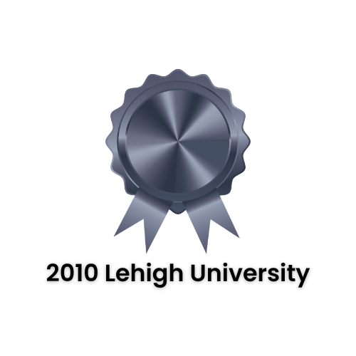 Silver award badge with ribbon,