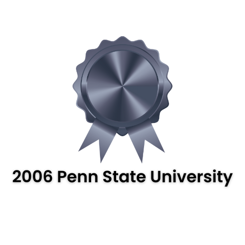 2006 Penn State University award: silver medal with ribbons.