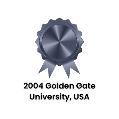 Silver award medal from Golden Gate University, USA, 2004.