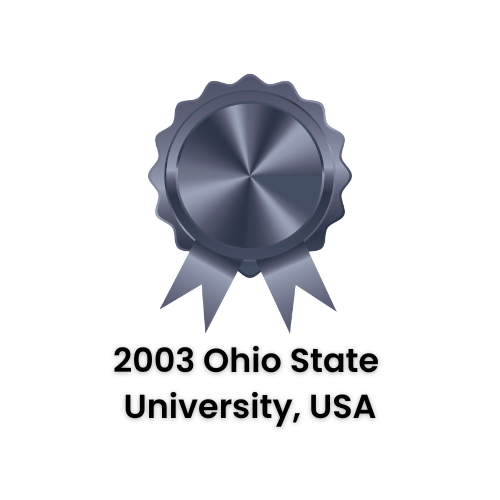 Silver award with ribbons, 2003 Ohio State University, USA.