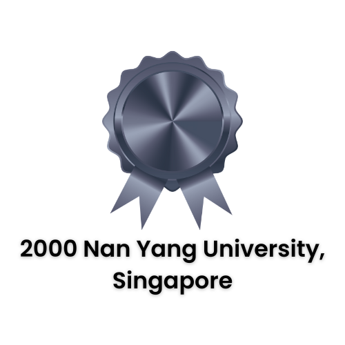 Silver award badge, 2000 Nanyang University, Singapore.