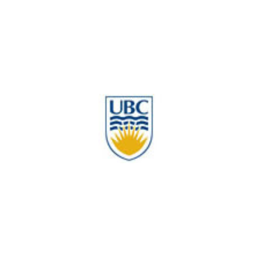 UBC crest: blue and gold shield with waves, sun, and the letters