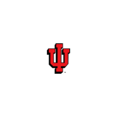 Red and white Indiana University trident logo.