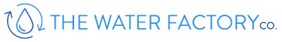 A blue logo for the Water Factory LLC