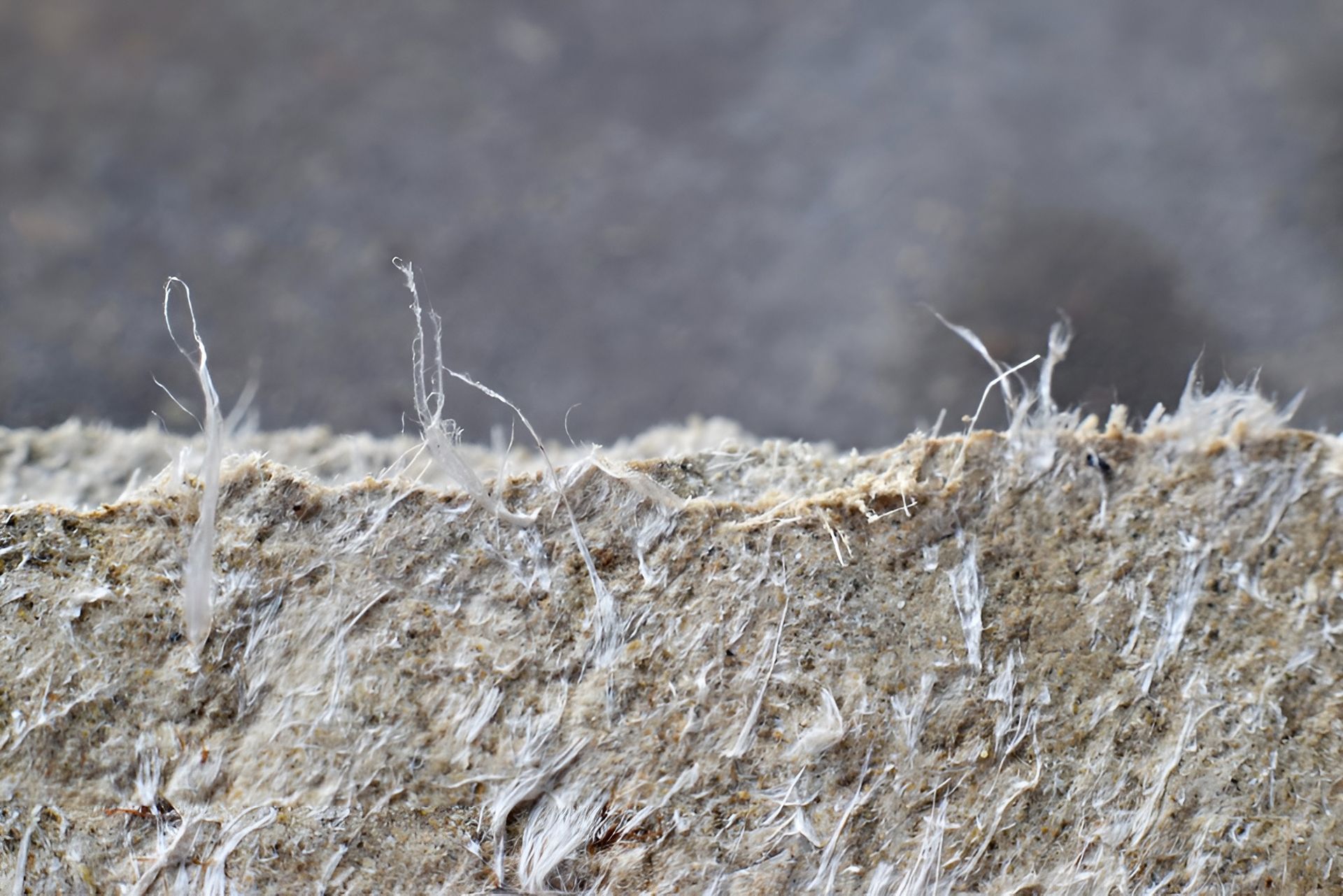 A close-up of a material that may be asbestos.