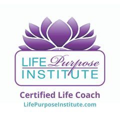 Logo: Purple lotus above a teal and white rectangle with "LIFE Purpose INSTITUTE" and "Certified Life Coach."