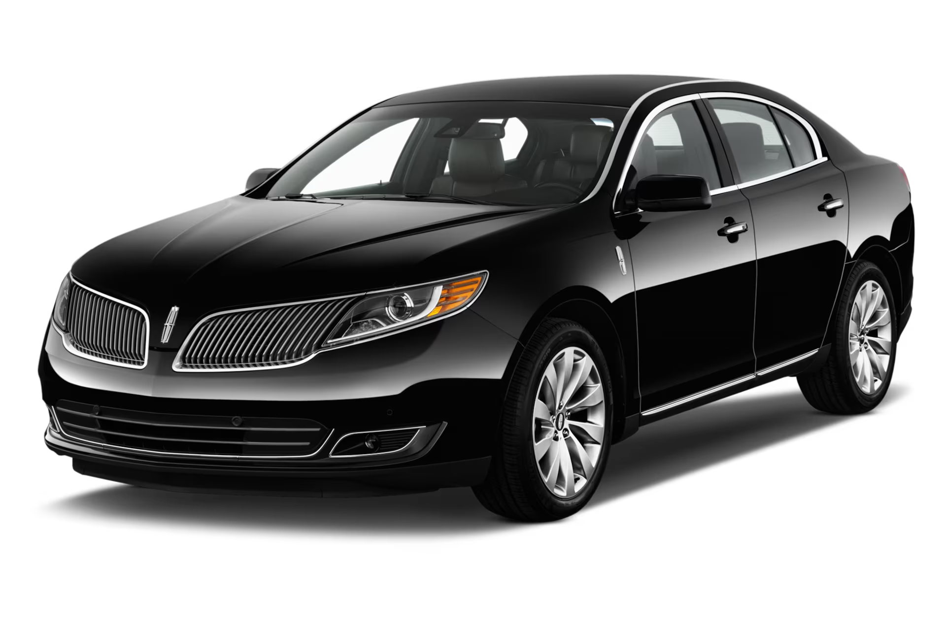 A black lincoln continental is shown on a white background.