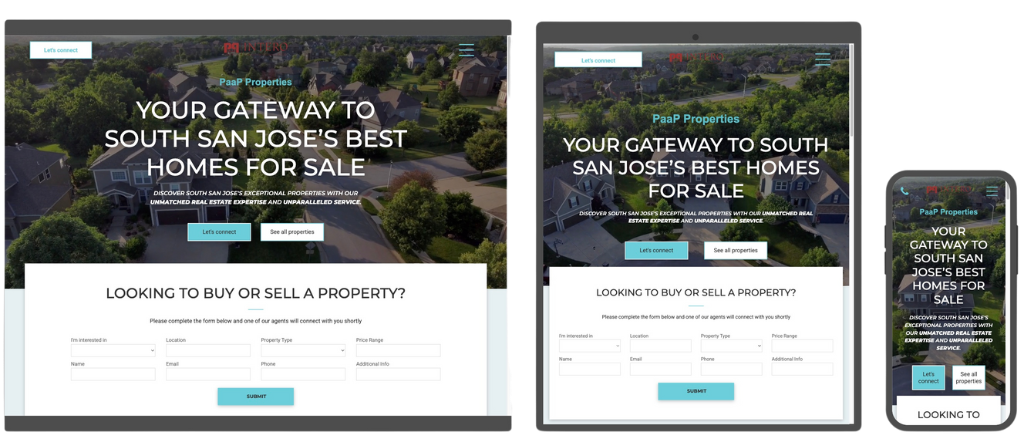 A screenshot of a website on a tablet and a phone.