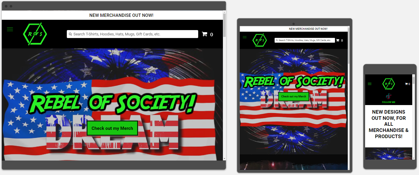 A website that says rebel of society on it