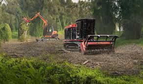 machines clearing land in Red Deer