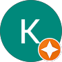 Green circular logo with a white “K” and an orange star badge in the lower right.