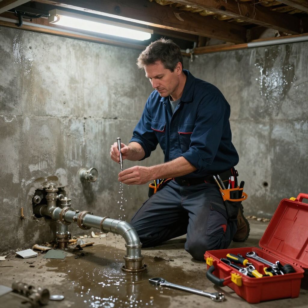 emergency plumber repairing broken pipe in Rancho Cucamonga CA