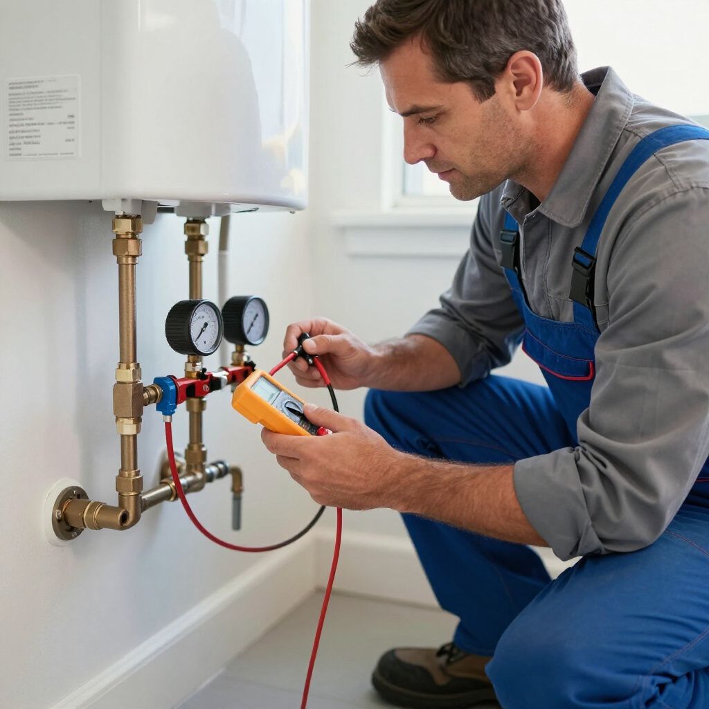 plumber servicing water heater system in Rancho Cucamonga CA