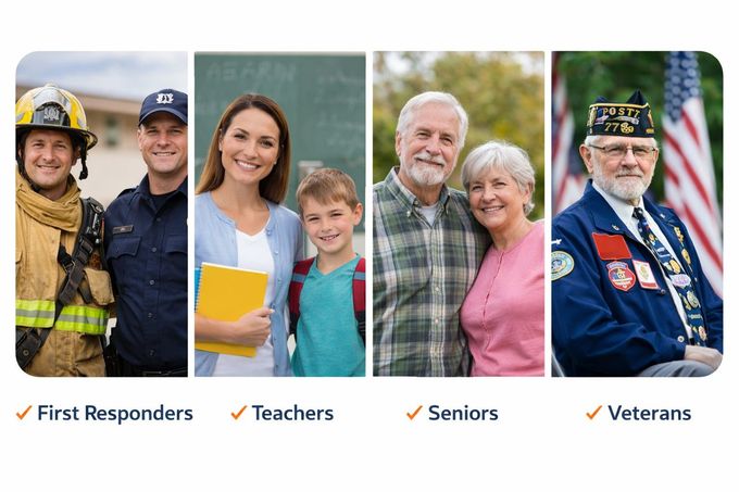 first responders teacher senior couple and veteran representing community plumbing discount in Rancho Cucamonga CA