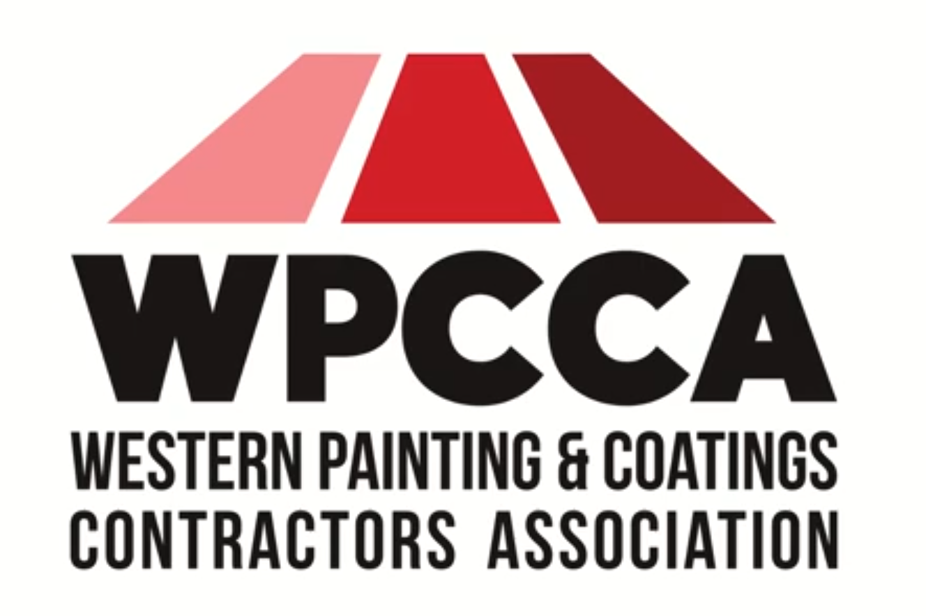 Logo for Western Painting & Coatings Contractors Association featuring three red trapezoids above the black text