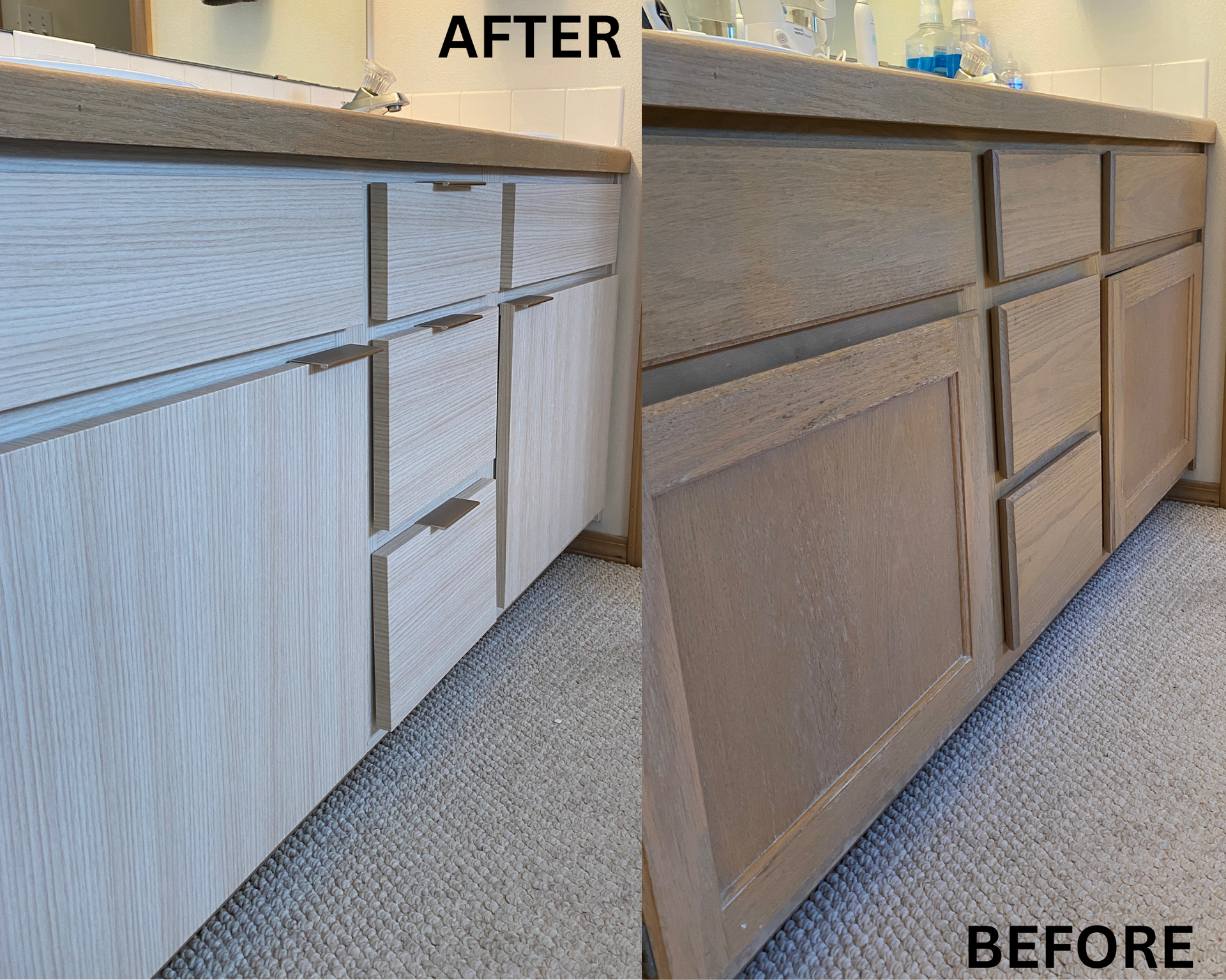 Before and after cabinet