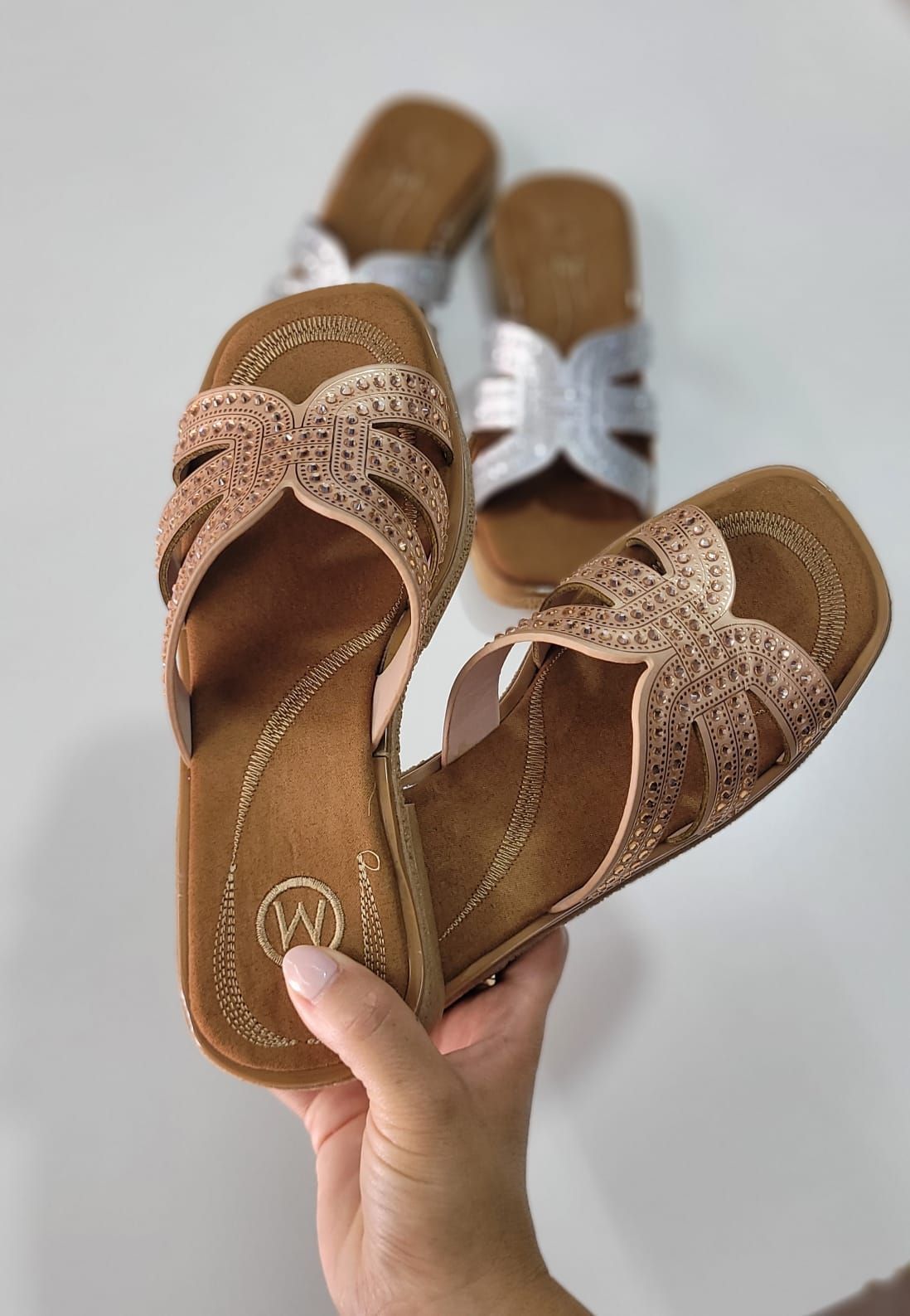 Chatitas Cobre con apliques en brillo