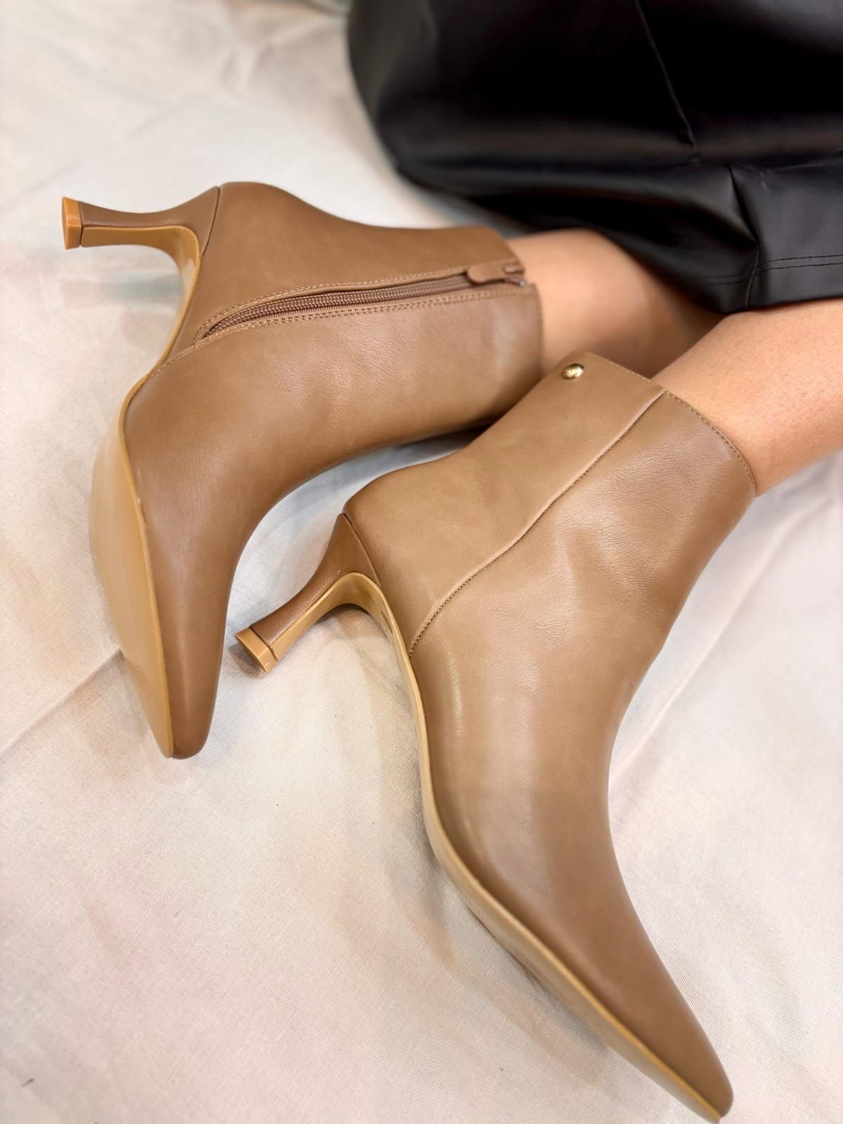 Botineta weide  Color khaki  Taco 5 cm