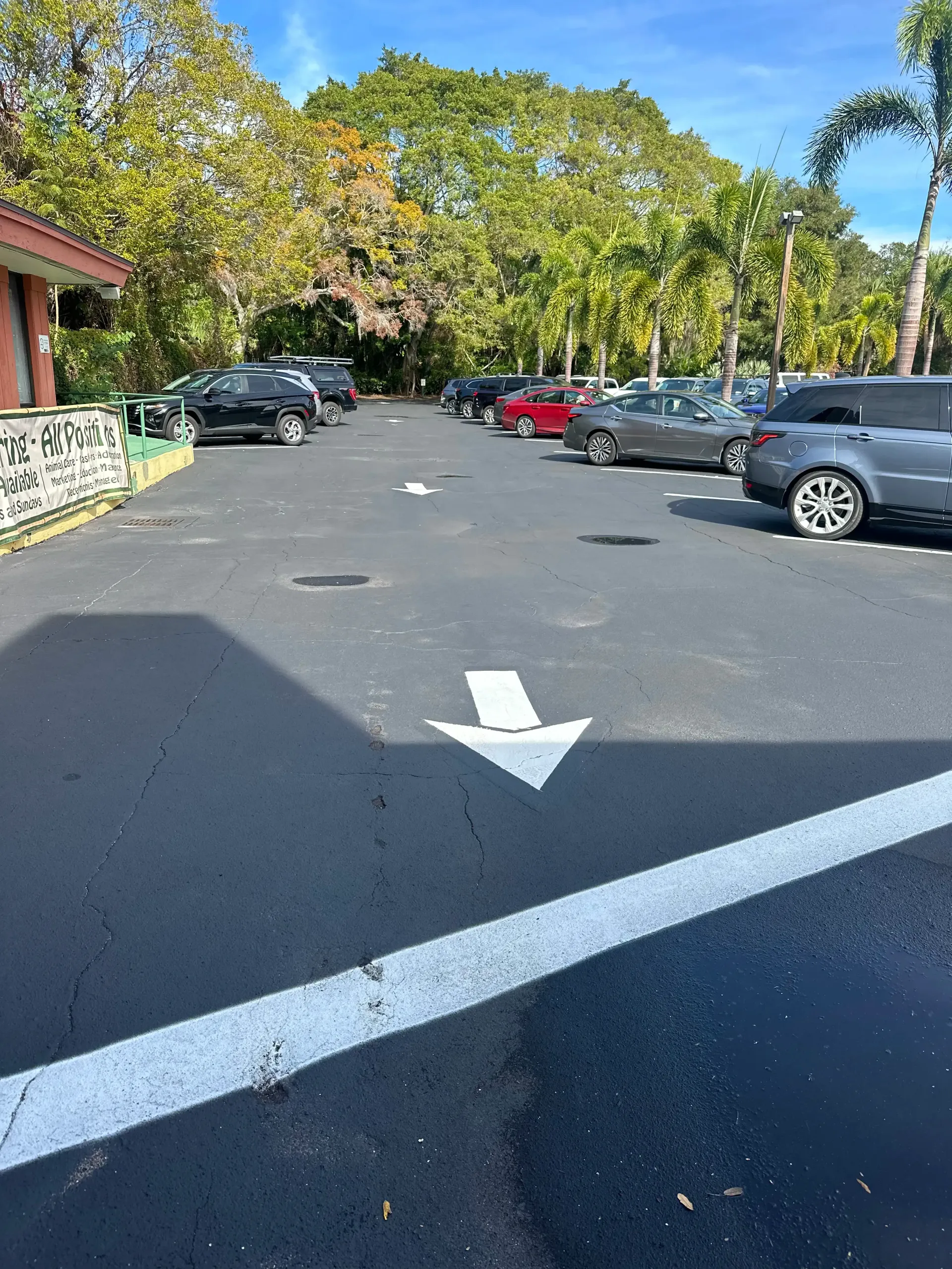 New pavement and line striping installed at Sarasota Garden Jungle