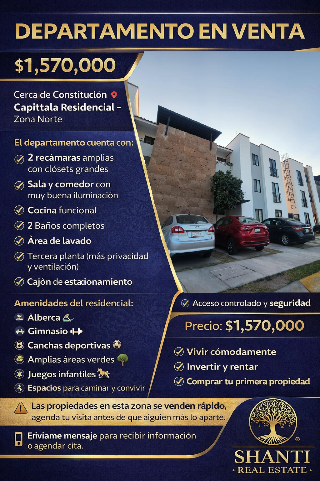 ?¡OPORTUNIDAD AL NORTE, DEPARTAMENTO EN RESIDENCIAL CON AMENIDADES!?