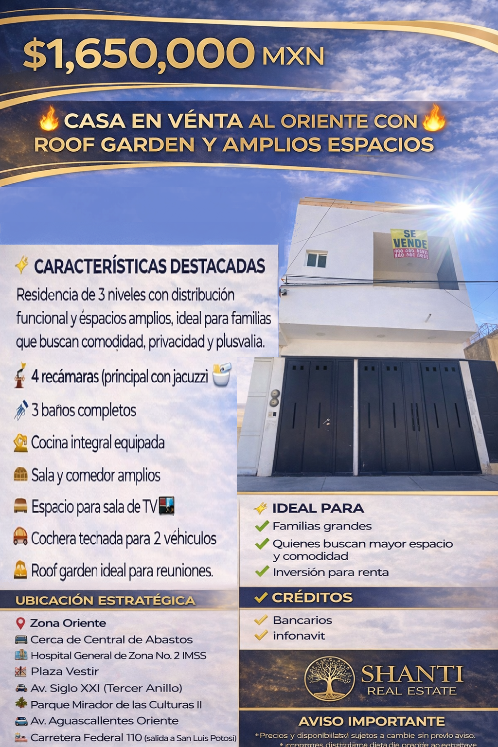 ??¡AMPLIA CASA DE 3 NIVELES CON ROOF GARDEN AL ORIENTE!??