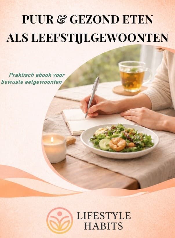 Puur & Gezond Eten Als Leefstijlgewoonten. Ebook cover. Lifestyle Habits