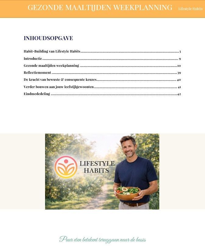Gezonde Maaltijden Weekplanning. Ebook cover. Lifestyle Habits