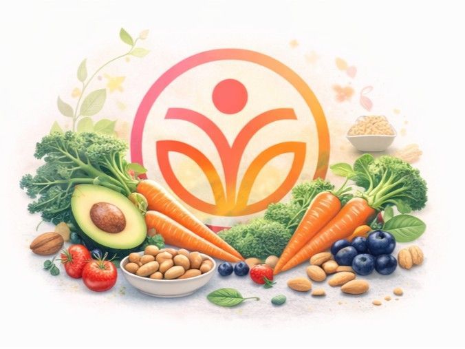 Gezonde maaltijd met verse groenten, fruit en whole foods als basis voor een gezonde levensstijl