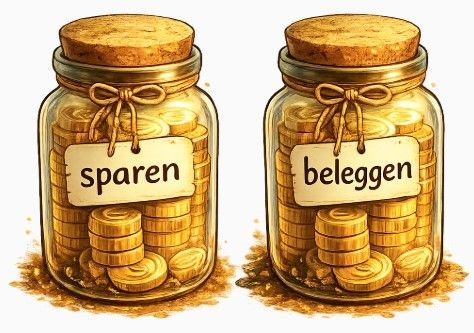 Geldpot voor sparen en geldpot voor beleggen. Lifestyle Habits