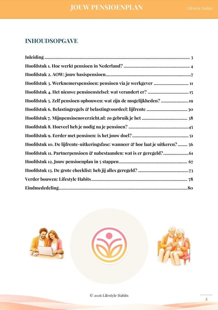 Jouw pensioenplan: inzicht & (extra) pensioen opbouwen. Lifestyle Habits