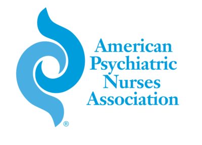 Logo for the American Psychiatric Nurses Association: blue swirl symbol beside text.